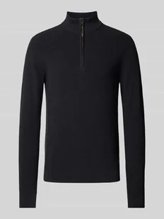 Sweter z dzianiny z kołnierzem model ‘Codford’ - Swetry męskie - miniaturka - grafika 1