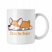 Kubki - Kubek ceramiczny Śmieszny pies Corgi Czas na Relax - miniaturka - grafika 1
