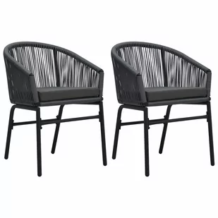 vidaXL Krzesła ogrodowe, 2 szt., antracytowe, rattan PVC - Fotele i krzesła ogrodowe - miniaturka - grafika 1