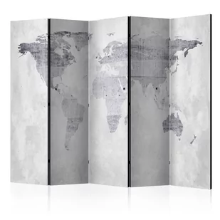 Parawan 5-częściowy - Betonowa mapa [Room Dividers] (rozmiar 225x172) - Parawany - miniaturka - grafika 1