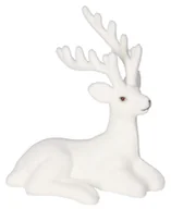 Ozdoby bożonarodzeniowe - RENIFER WELUROWY LEŻĄCY FIGURKA OZDOBA DO STROIKA - miniaturka - grafika 1