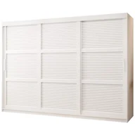 Szafy - Szafa przesuwna garderoba trzydrzwiowa do pokoju ŻALUZJA 250 czarna biała - miniaturka - grafika 1