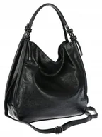 Torebki damskie - Torebka Damska listonoszka worek na ramię duża pojemna miejska MC810 Czarna - miniaturka - grafika 1