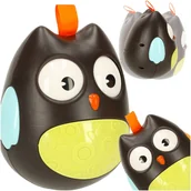 Zabawki sensoryczne - Wańka Wstańka Sowa Sensoryczna Kiwajka Edukacyjna dla Dzieci Czarna - miniaturka - grafika 1