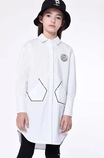 Karl Lagerfeld koszula bawełniana dziecięca kolor biały - Koszulki dla dziewczynek - miniaturka - grafika 1