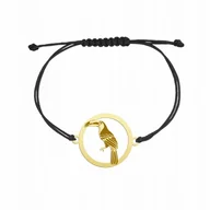 Bransoletki - Bransoletka Pozłacana Tukan Sznurek 925 Prezent Biżuteria GRAWER GRATIS - miniaturka - grafika 1