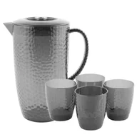 Dzbanki i imbryki - Szare szklanki plastikowe 4 x 250ml + dzbanek plastikowy 2L Cambridge - miniaturka - grafika 1