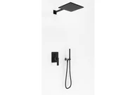 Zestawy prysznicowe - Kohlman EXPERIENCE zestaw prysznicowy podtynkowy z deszczownicą 30 cm czarny mat QW210EBQ30  QW210EBQ30 - miniaturka - grafika 1