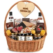 Kosz Prezentowy Duży Prezent Na Dzień Mamy Matki Ekskluzywny Zestaw, Słodycze I Napary