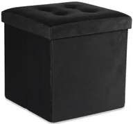 Pufy i podnóżki - Pufa czarna pikowana ze schowkiem G0-Z49 - miniaturka - grafika 1