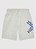 Spodnie i spodenki dla dziewczynek - Kenzo Kids Szorty sportowe K24232 Szary Regular Fit - miniaturka - grafika 1