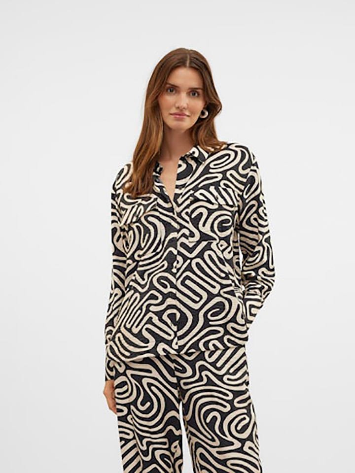 Vero Moda Bluzka w kolorze czarno-beżowym