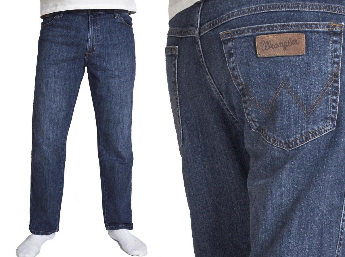 WRANGLER Spodnie Texas straight jeans proste Niebieski W34 L32