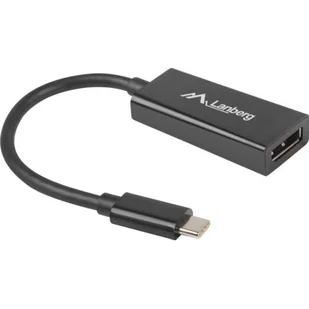 LANBERG ADAPTER USB-C 3.1 M) > DP F) 15CM AD-UC-DP-01 - Akcesoria do komputerów stacjonarnych - miniaturka - grafika 1