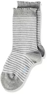 Skarpetki damskie - FALKE Skarpety dziecięce z brokatem w paski, bawełna, niebiesko-szare, wiele innych kolorów, wzmocnione skarpety dziecięce ze wzorem, oddychające z paskami, brokatem i prążkami, 1 para, szary (light - miniaturka - grafika 1