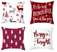 Pozostałe akcesoria świąteczne - Zestaw Poszewka Na Poduszkę Świąteczna 4Szt [23K5] - miniaturka - grafika 1