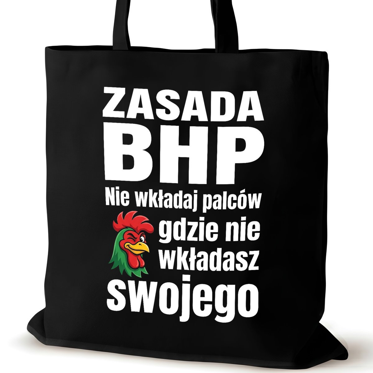 Torba bawełniana czarna dla VIRAL na ramię nadrukiem przyjaciółki