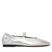 Baleriny - Baleriny Tommy Hilfiger Silver Lth Ellastic Ballerina FW0FW09466 Srebrny - miniaturka - grafika 1