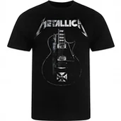 Koszulki męskie - CZARNA KOSZULKA Z NADRUKIEM MĘSKA ŚMIESZNA T-SHIRT ROCKOWA METALLICA GITARA - miniaturka - grafika 1
