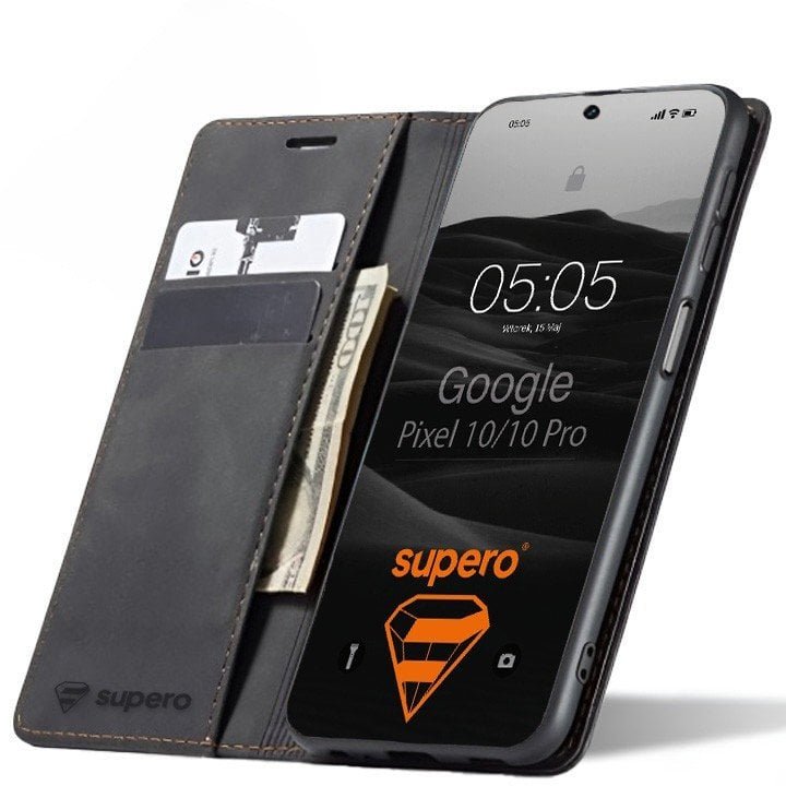 Etui z klapką Supero Business Wallet Case do Google Pixel 10 / Google Pixel 10 Pro, czarne