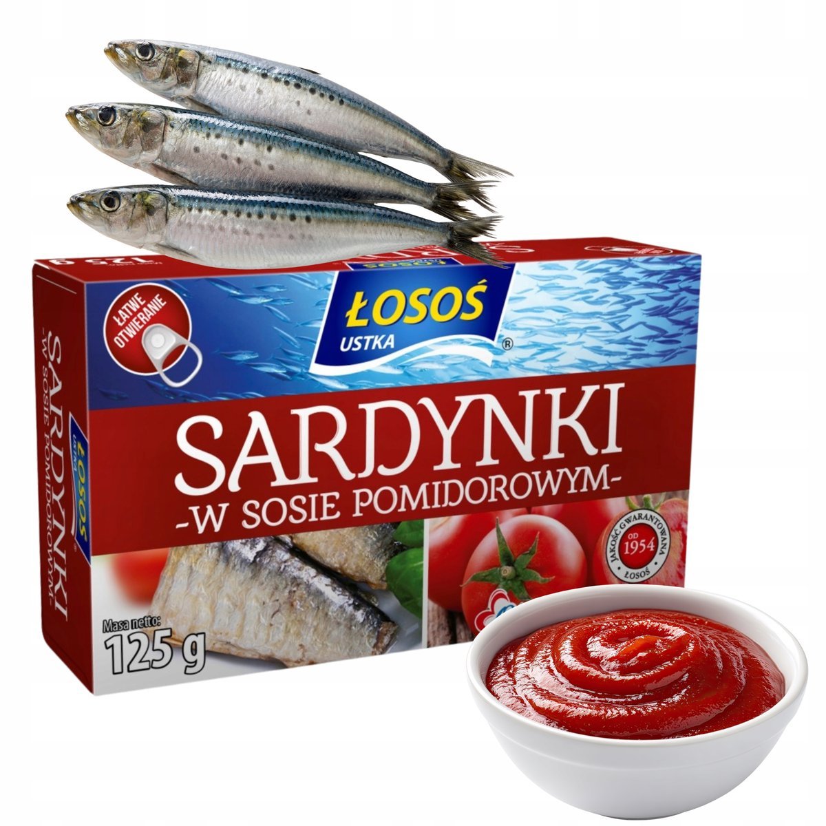Łosoś Ustka Sardynki W Pomidorach Ryby w Sosie Pomidorowym 125g
