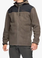 Kurtki narciarskie - Kurtka polarowa Jack Wolfskin Kammweg Pile FZ - cold coffee - miniaturka - grafika 1