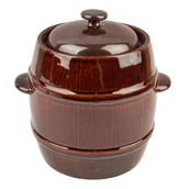 Beczki - Beczka kamionkowa do kiszenia z kołnierzem 3L Słój - miniaturka - grafika 1