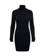 Sukienki - ONLY Damska sukienka Onllorelai Ls z okrągłym dekoltem mini sukienka Cs KNT, czarny, XS - miniaturka - grafika 1