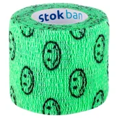 Apteczki i materiały opatrunkowe - StokBan 5 x 450cm-emotki na zielonym Bandaż elastyczny samoprzylepny - miniaturka - grafika 1