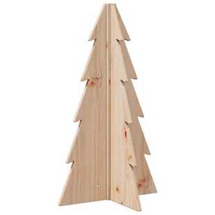 vidaXL Drewniana choinka do udekorowania, 69,5 cm, lite drewno sosnowe - Choinki - miniaturka - grafika 1