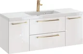 Szafki łazienkowe - Szafka z Umywalką ROSEN 120 cm D - Uchwyt Złoty - miniaturka - grafika 1