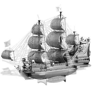 Piececool Puzzle Metalowe Model 3D - Statek Zemsta Krăłlowej Anny - Puzzle - miniaturka - grafika 1