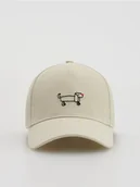Czapki damskie - Reserved - Czapka baseball z haftem - beżowy - miniaturka - grafika 1
