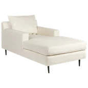 Narożniki - Szezlong welurowy beżowy GUERET - miniaturka - grafika 1