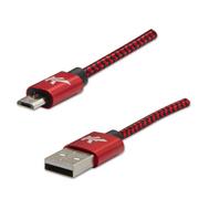Kable komputerowe i do monitorów - Logo USB kabel (2.0), USB A M - 1m, 480 Mb/s, 5V/2A, czerwony, box, oplot nylonowy, aluminiowa osłona złącza - miniaturka - grafika 1