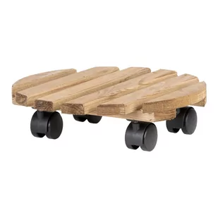 Brązowa drewniana podstawka pod doniczkę na kółkach Esschert Design Nature, ø 29 cm - Donice - miniaturka - grafika 1