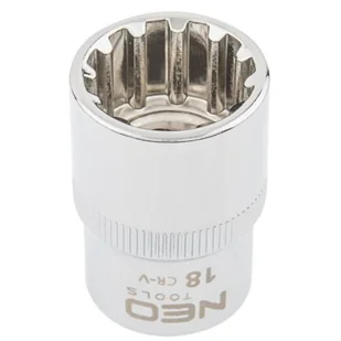 NEO-TOOLS nasadka spline, dwunastokątna, 1/2&apos;&apos;, 18mm, , 08-590 - Klucze i nasadki - miniaturka - grafika 1