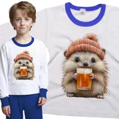 Piżamy dla dziewczynek - Piżama dziecięca Jeż W Czapce Ze Szklanką Napoju Dzień Jeża Jesieni 86/92 - VoloDonum - miniaturka - grafika 1