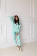 Bluzy damskie - Bluza miętowa do leginsów - miniaturka - grafika 1