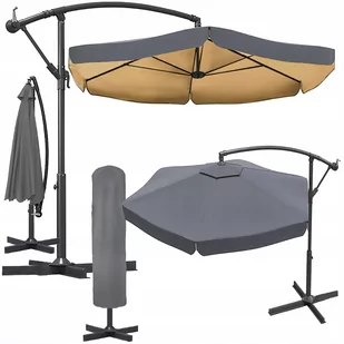 PARASOL duży OGRODOWY składany wysięgnik MOCNY solidny - Parasole ogrodowe - miniaturka - grafika 1
