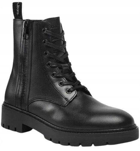 Calvin Klein Jeans Trzewiki Męskie Skórzane Czarne Z Zamkiem 41 3F5 Tna