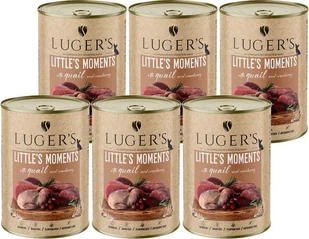 Karma mokra dla psów małych ras Luger's Little's Moments z przepiórką i żurawiną zestaw 6 x 400 g - Mokra karma dla psów - miniaturka - grafika 1