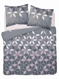 Pościel z mikrofibry 220x200 Szara różowa kwiatki - Pościel Pościel z mikrofibry 220x200 Szara różowa kwiatki - Pościel - miniaturka - grafika 1