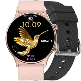 Gravity GT19-4 Różowy, Czarny - Smartwatch - miniaturka - grafika 1
