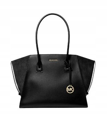 MICHAEL KORS TOREBKA SHOPPER Z OZDOBNYM BRELOCZKIEM CZARNA 52x31x21 Y8A