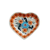 Świeczniki - Ceramiczna podstawka serce Ceramika Bolesławiec - miniaturka - grafika 1