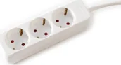 Kable - Kabel zasilający Value VALUE Gniazdo 3-drożne bez przełącznika, białe, 3 m - miniaturka - grafika 1