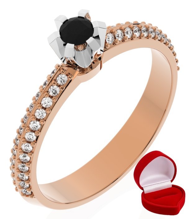 ZŁOTY PIERŚCIONEK ZARĘCZYNOWY 585 14k BRYLANT CZ. 0,09 ct RÓŻOWE ZŁOTO R28