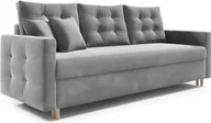 Sofy i kanapy - PETI sofa rozkładana, sofa z funkcją spania i podstawą do spania, sofa rozkładana w kolorze: jasnoszary, tkanina welurowa - miniaturka - grafika 1