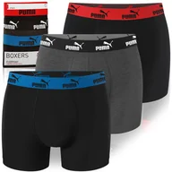 Majtki męskie - Puma Bokserki Męskie Black/Anthra Bawełna 3 Pak Rozmiar S - miniaturka - grafika 1